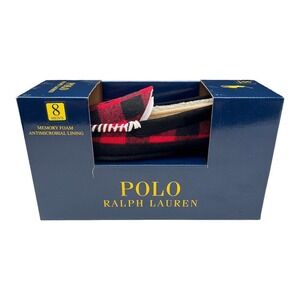 Polo Ralph Lauren Cali II Mens Size 8 Plaid Moc Toe Moccasin Slippers NEW!